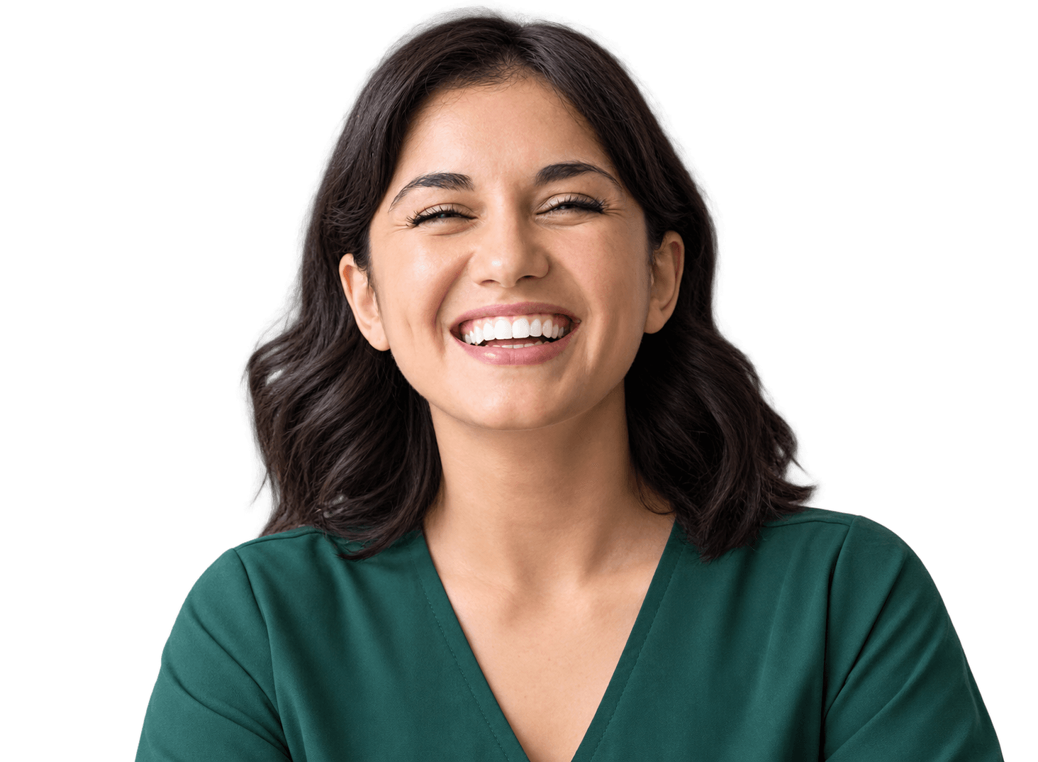 A patient smiling after treatment